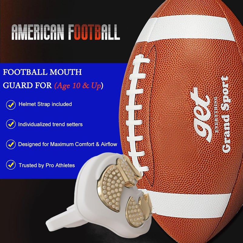 LeCool Football Mouth Guard with Connected Strap- 3D Beast Chrome Adult and Youth Mouth Guard-Mouth Piece for Sports for Maximum Air Flow and Teeth Protection - Image 2